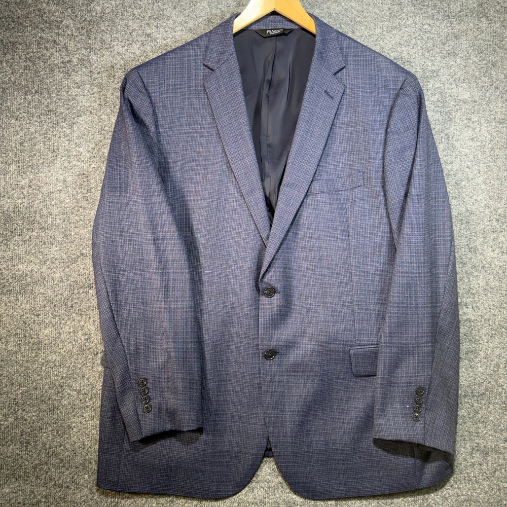 Jos. A. Bank Traveler Slim Fit Sport Coat Men's Blue Micro Check Textured Blazer